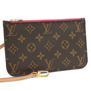 Louis Vuitton Neverfull Monogram Canvas Pouch Brown Fuchsia